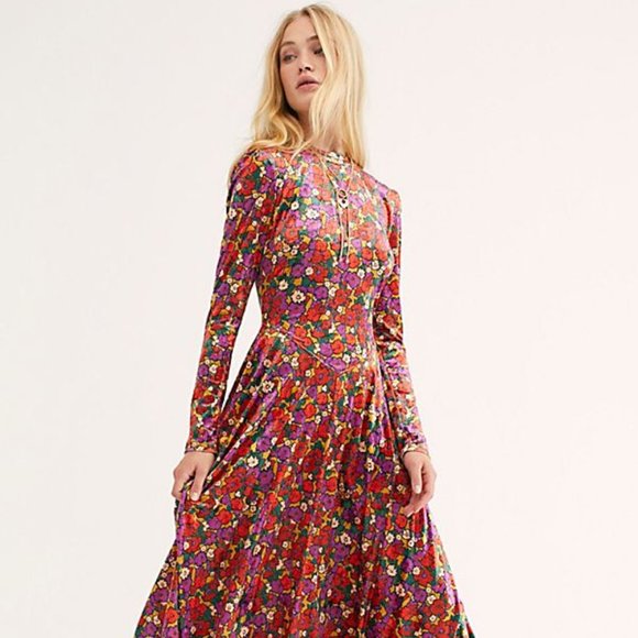 crushed velvet maxi dress